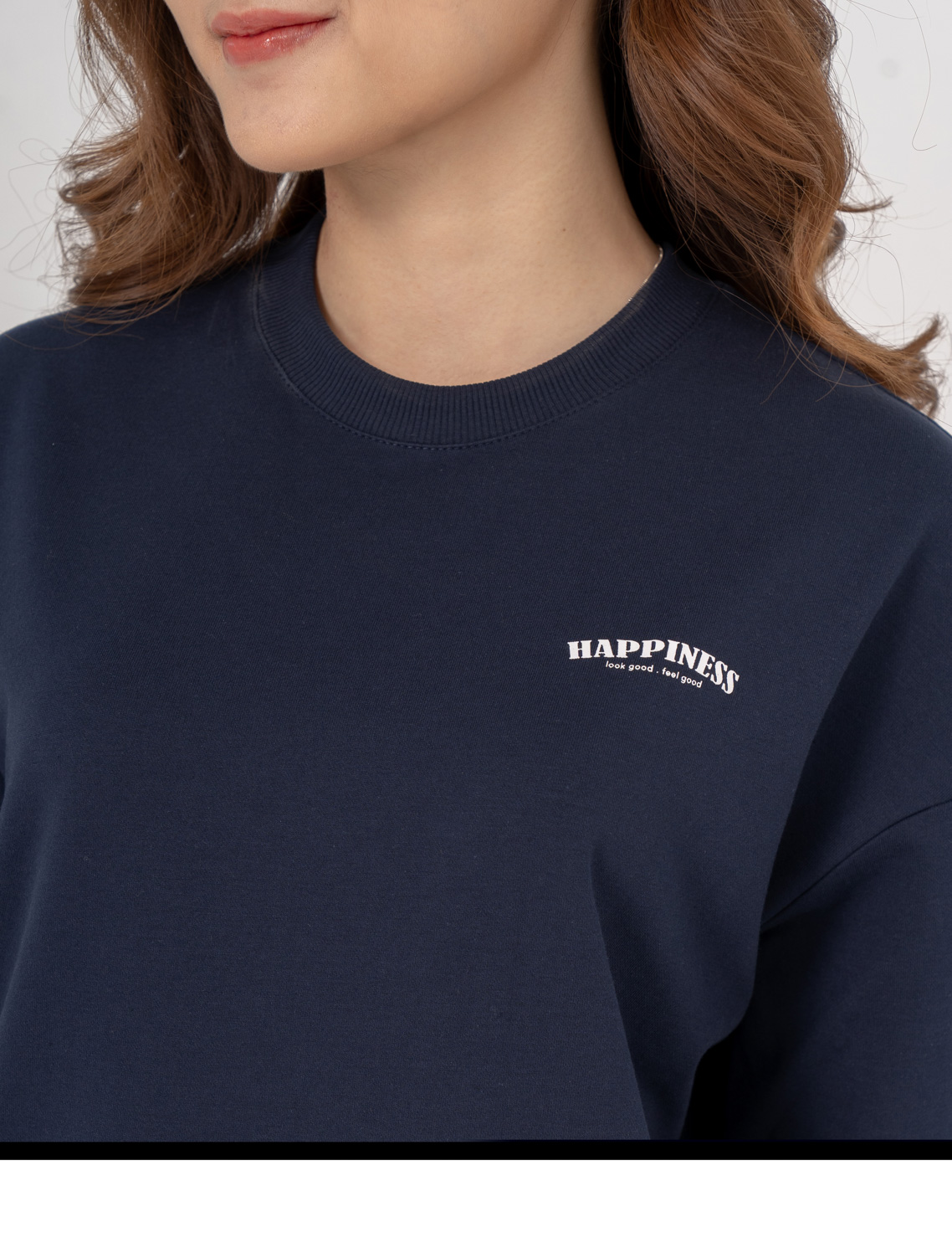 Bộ đông nữ nỉ in chữ HAPPINESS