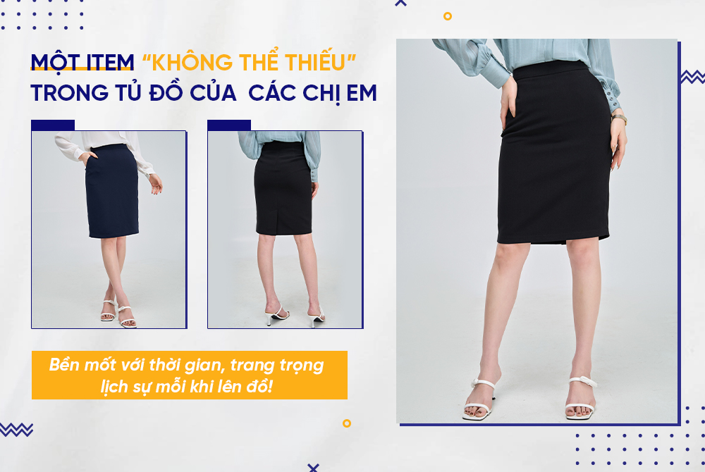 Chân Váy Ôm Công Sở Dáng Dài Mềm Mại Co Giãn