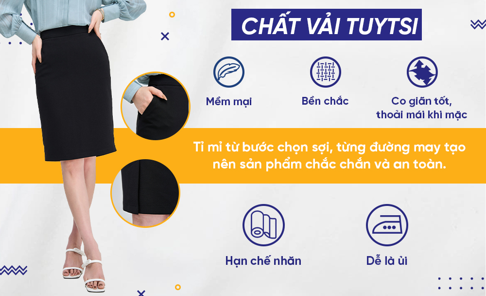 Chân Váy Ôm Công Sở Dáng Dài Mềm Mại Co Giãn