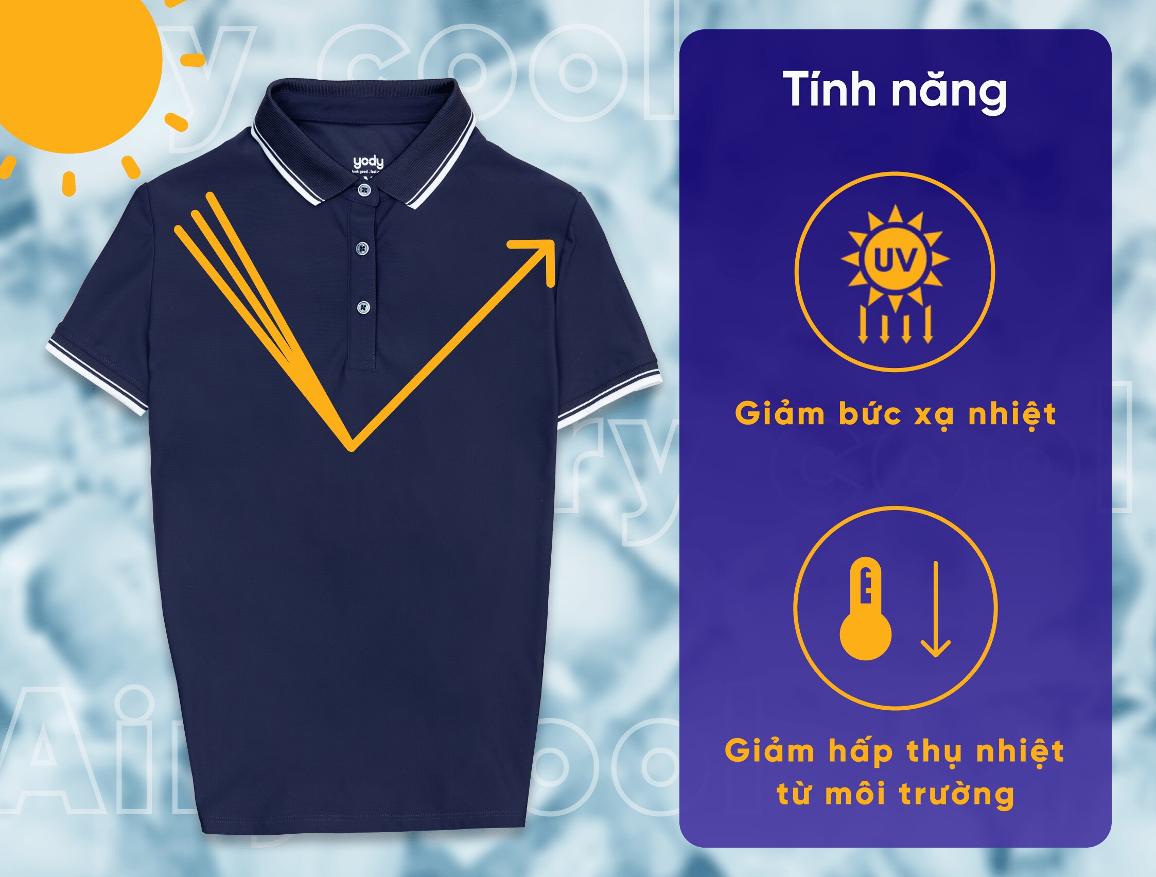 áo polo airy cool hạ nhiệt hiệu quả