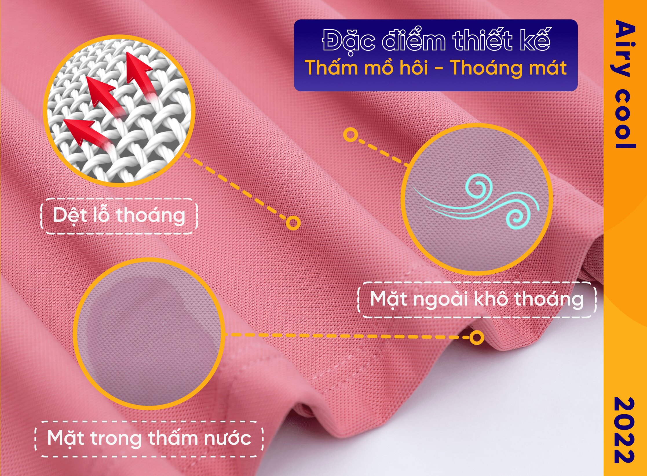 Áo Polo Airy Cool thấm hút mồ hôi