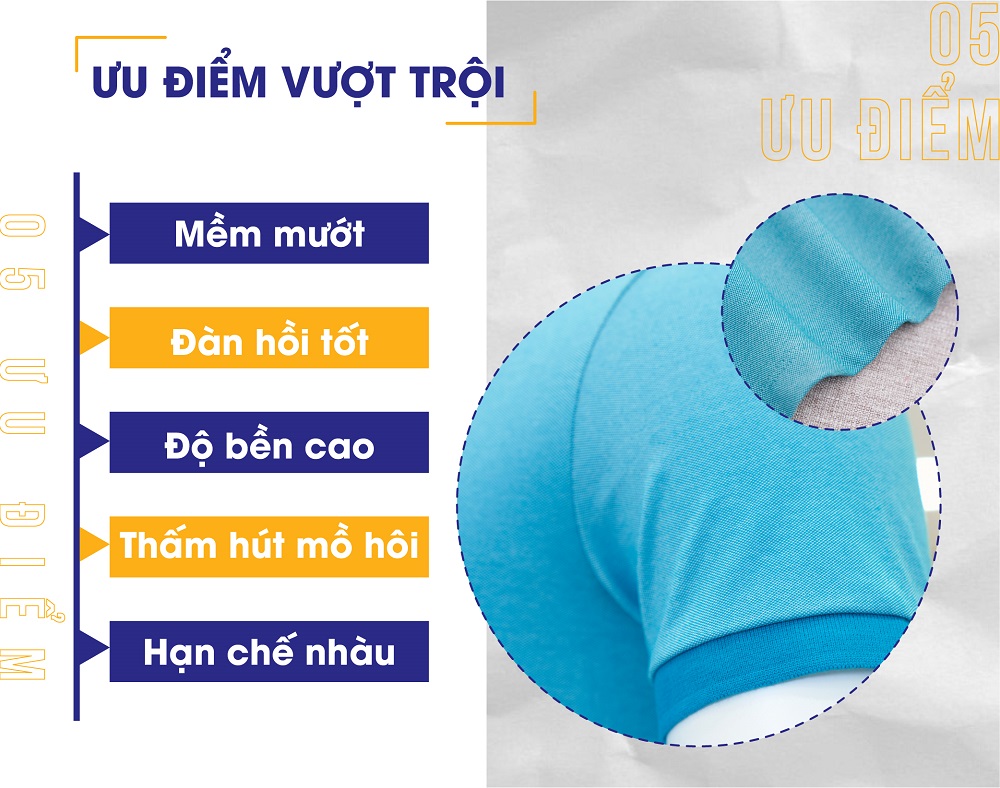 Áo Polo Nam Mắt Chim Melange Phối Nẹp