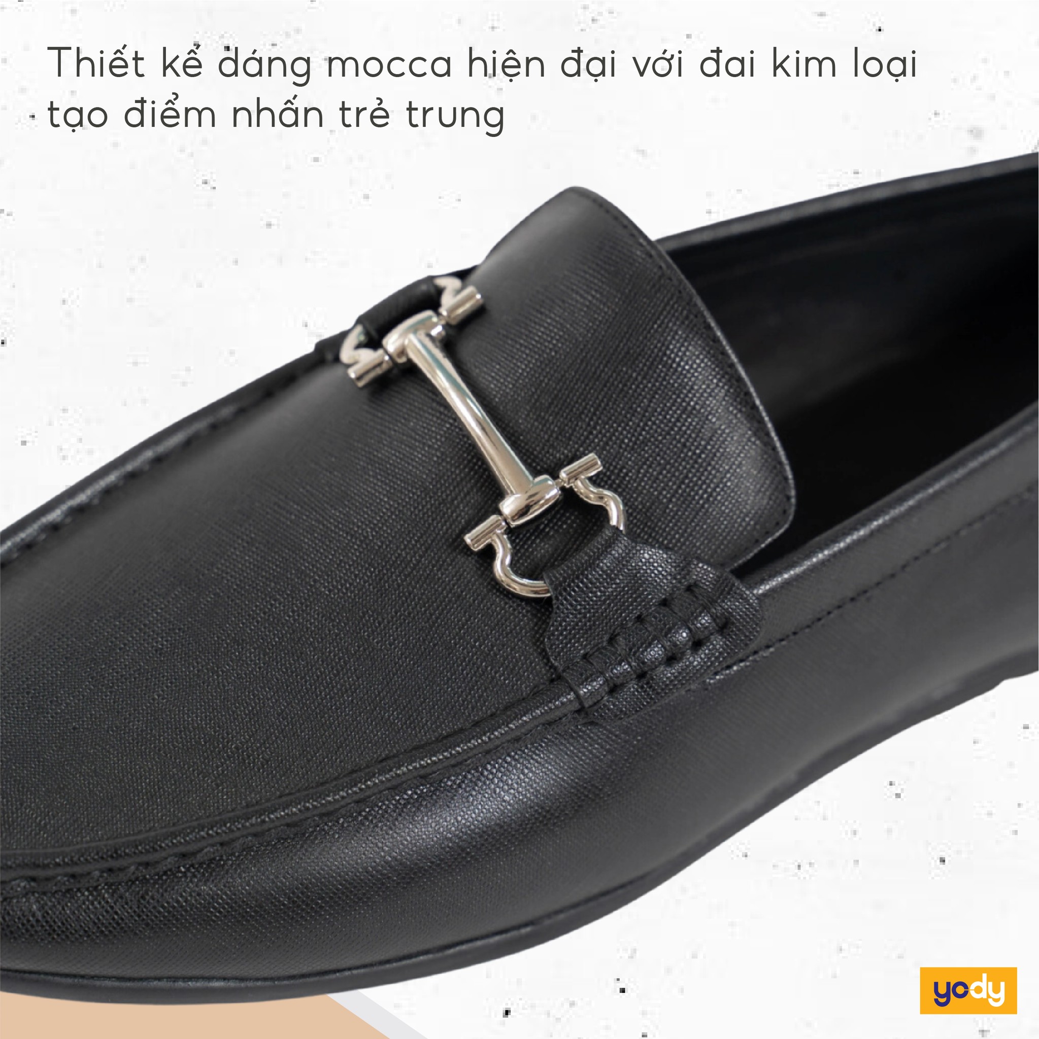 Giày Nam Moccasin Da Saffiano Đai Khóa