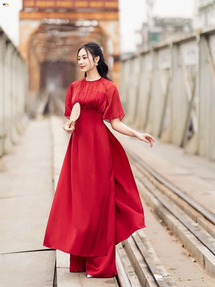 Sang trọng kiểu áo dài đẹp trẻ trung cánh tiên
