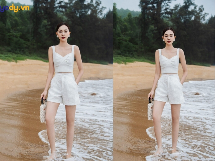 mix đồ đi biển cho người gầy