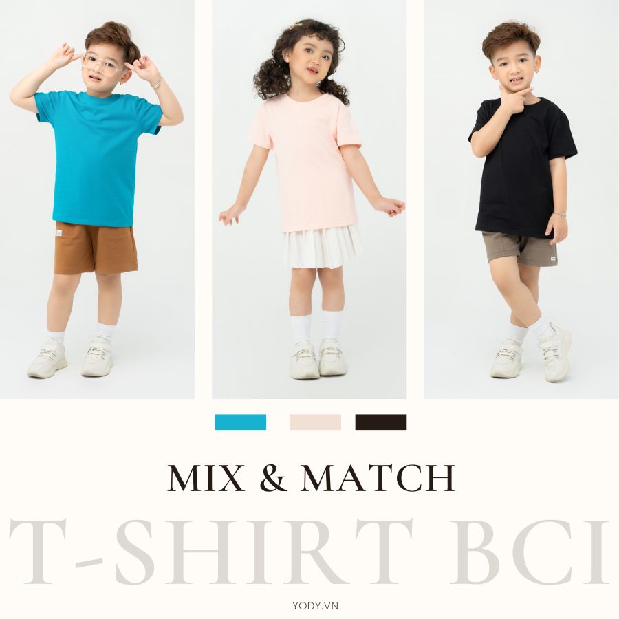 Áo Thun Trẻ Em Cơ Bản 100% Cotton BCI