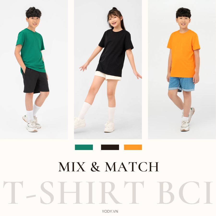 Áo Thun Trẻ Em Cơ Bản 100% Cotton BCI