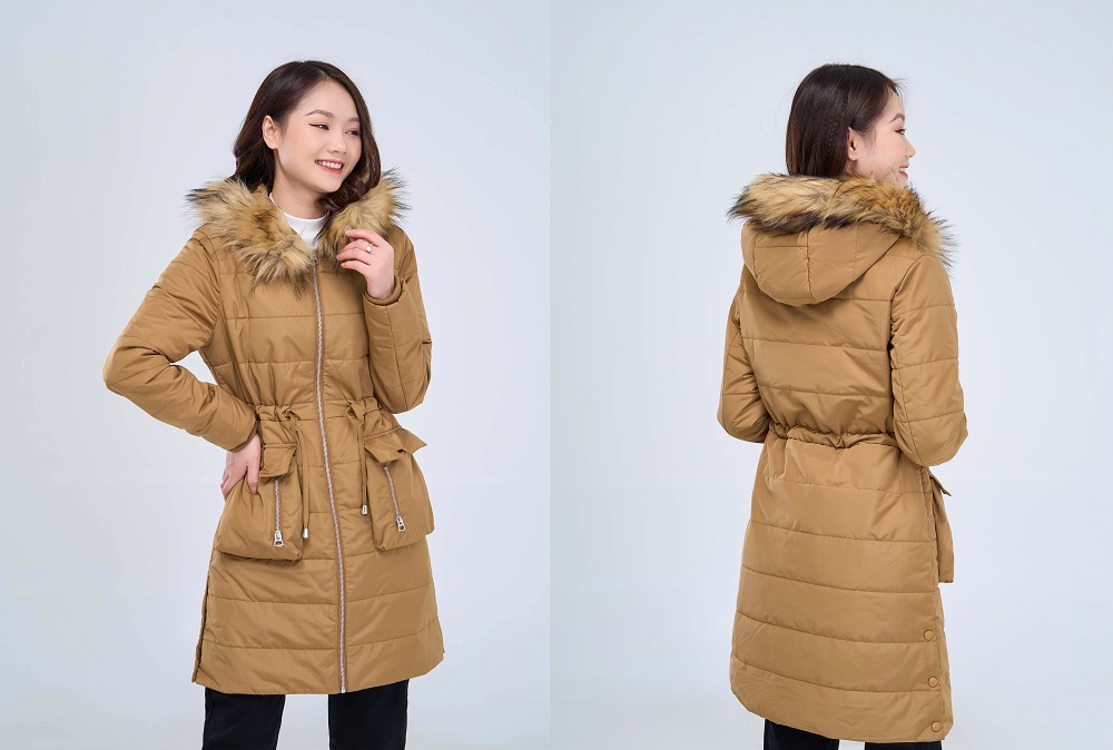 Áo Phao Nữ Dáng Dài -Thiết kế đơn giản