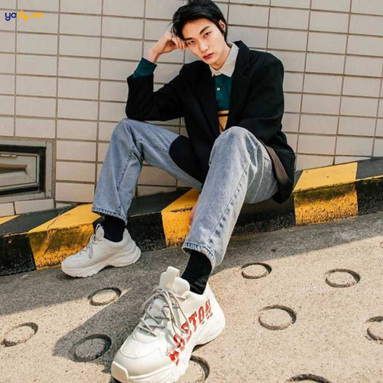 Phối giày Boston nam với áo blazer thanh lịch