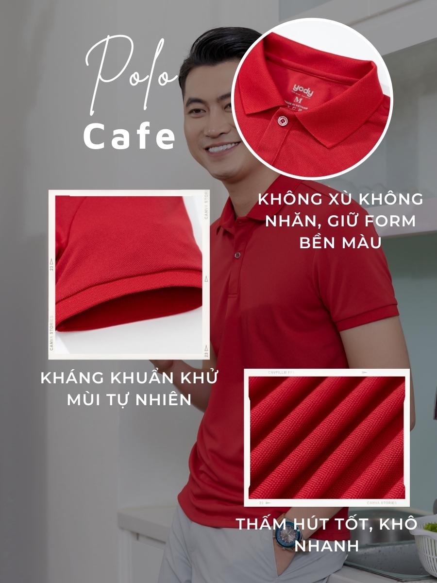 Áo Polo Nam Cafe Bo Trơn Khử Khuẩn Thoáng Khí