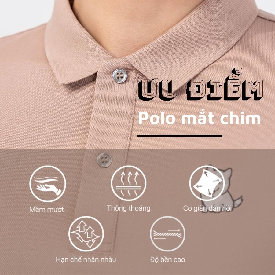 Áo Polo Nam Pique Mắt Chim Thêu Ngực
