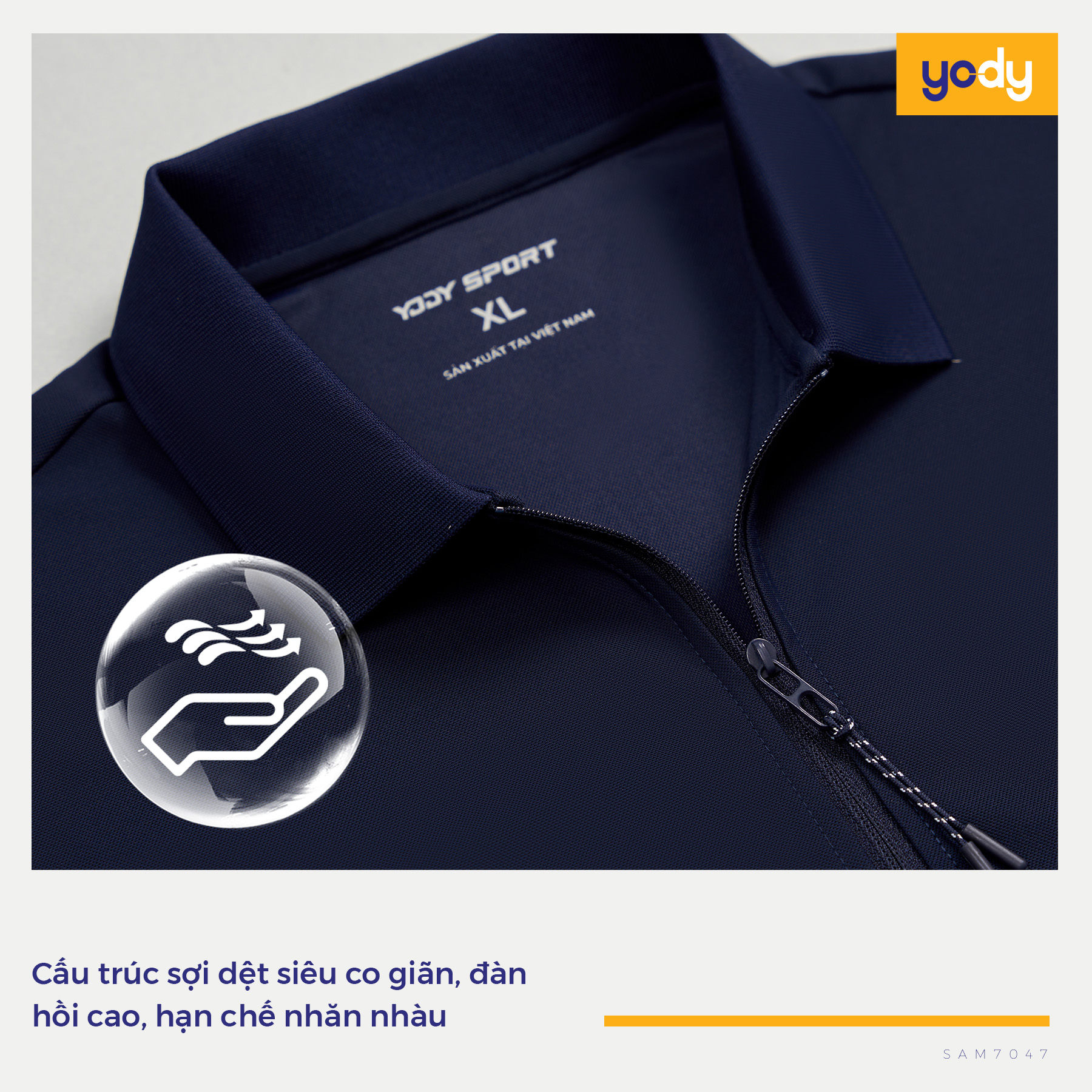 Polo Thể Thao Nam Airycool Nẹp Khóa