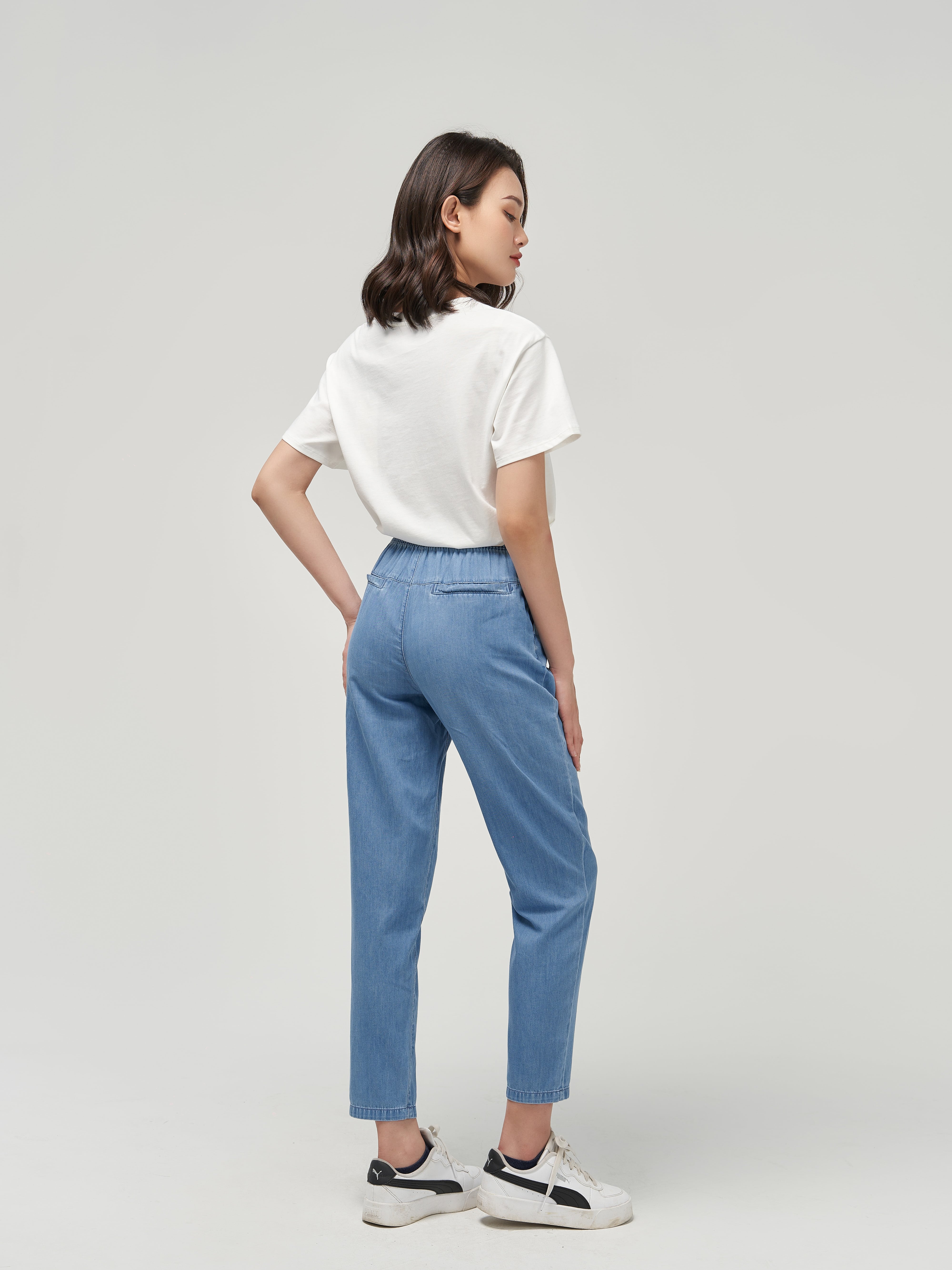 Quần Jean Giấy Nữ Baggy Cạp 5cm