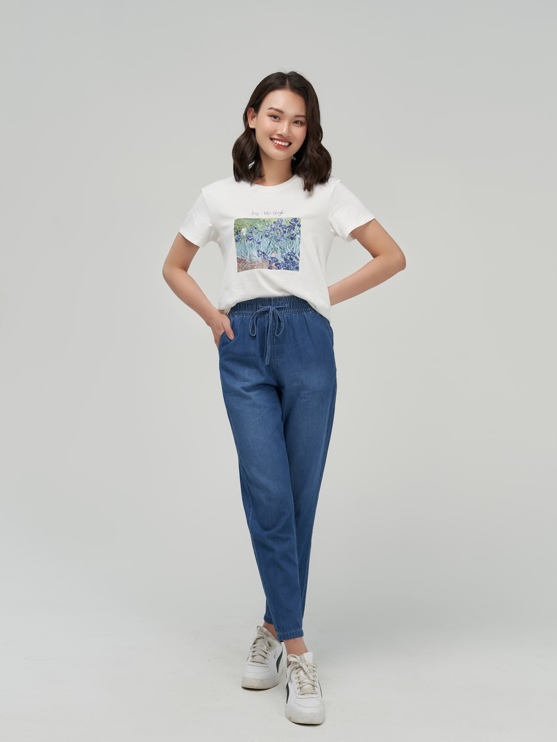 Quần Jean Giấy Nữ Baggy Cạp 5cm