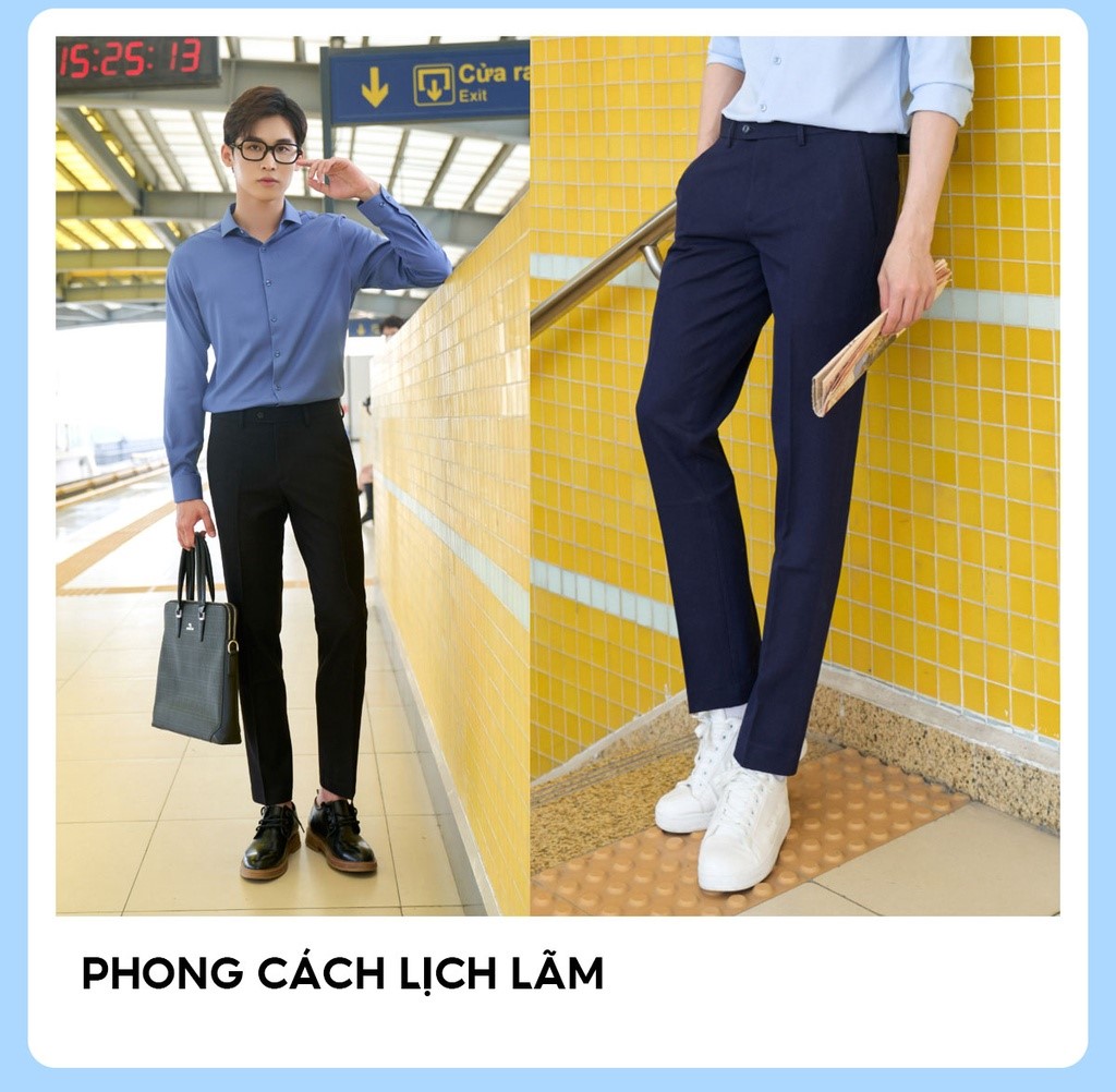 Quần Âu Nam Cao Cấp Giữ Phom, Co Giãn Thoải Mái