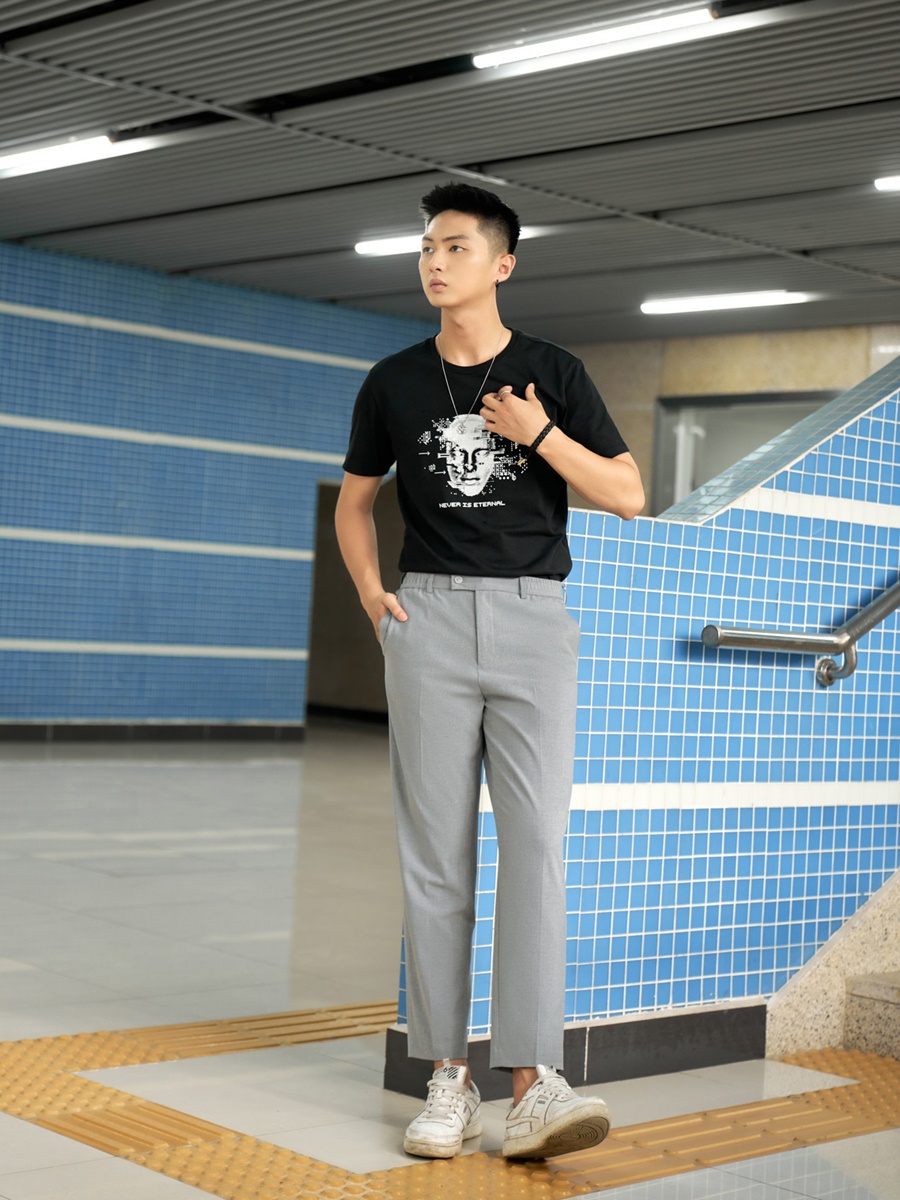 Quần âu nam phối cạp chun siêu tiện lợi