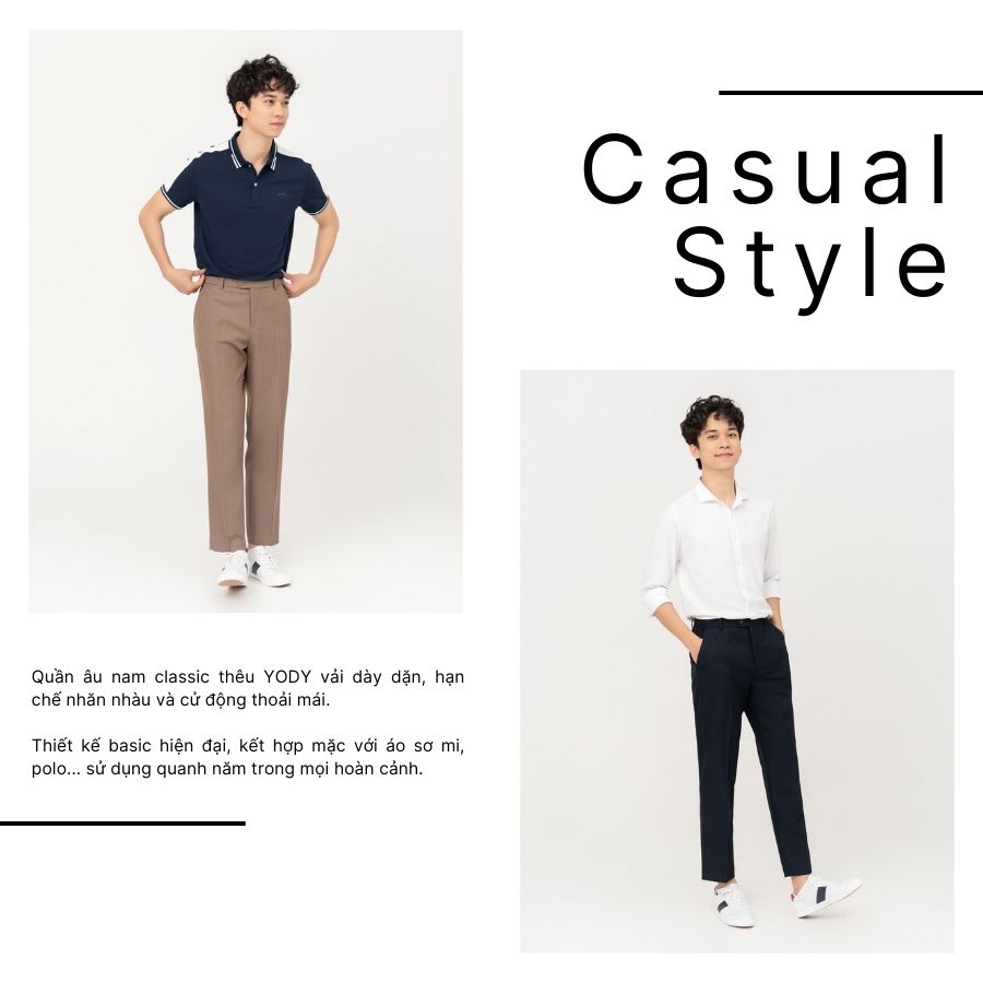 Quần Âu Nam Classic Thêu Yody