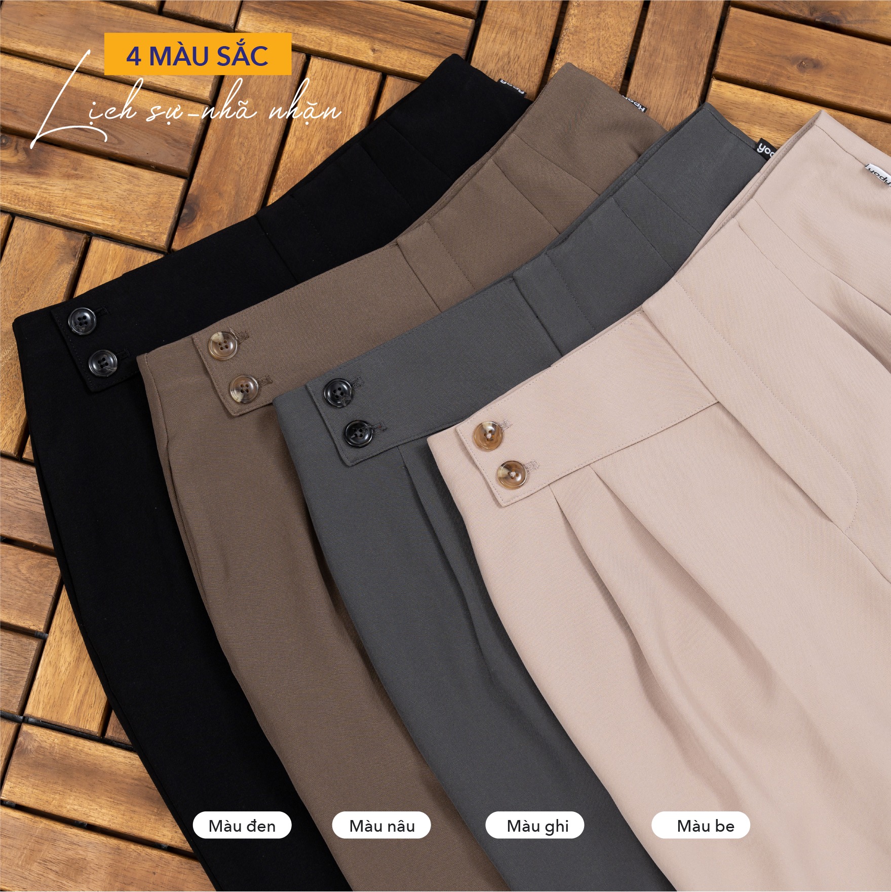 Quần Âu Baggy Nữ Lưng Cao Vạt Chéo