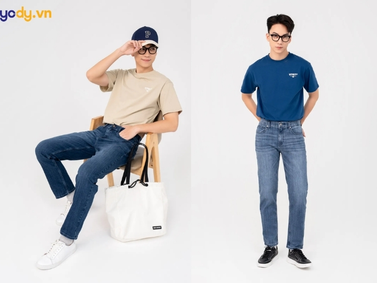 Quần Jean Nam Ống Côn