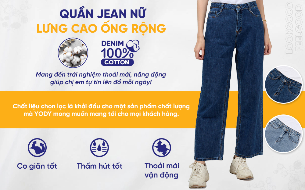 quần jean nữ ống rộng