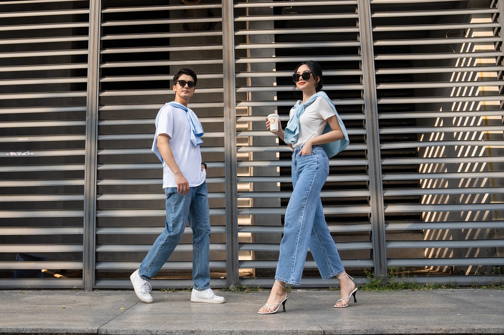 quần jean ống rộng nữ