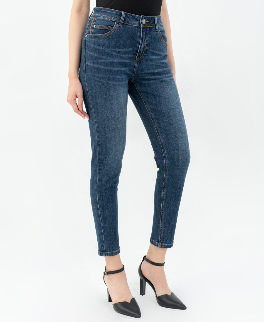 Quần Jeans Nữ Skinny Lưng Cao Tôn Dáng