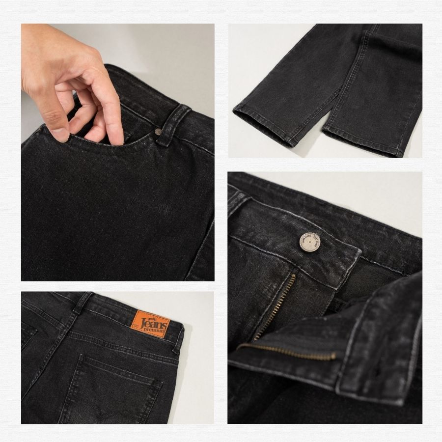 Quần Jeans Nam Slimfit Tối Màu Co Giãn