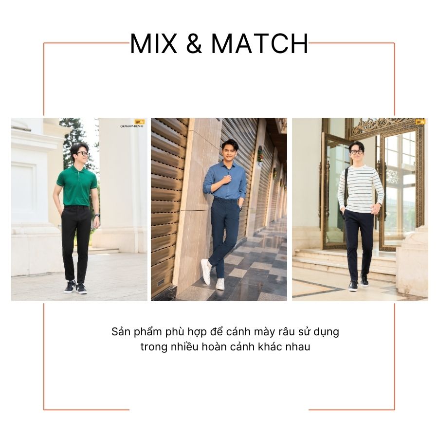 Quần Kaki Nam Basic Dáng Ôm Co Giãn