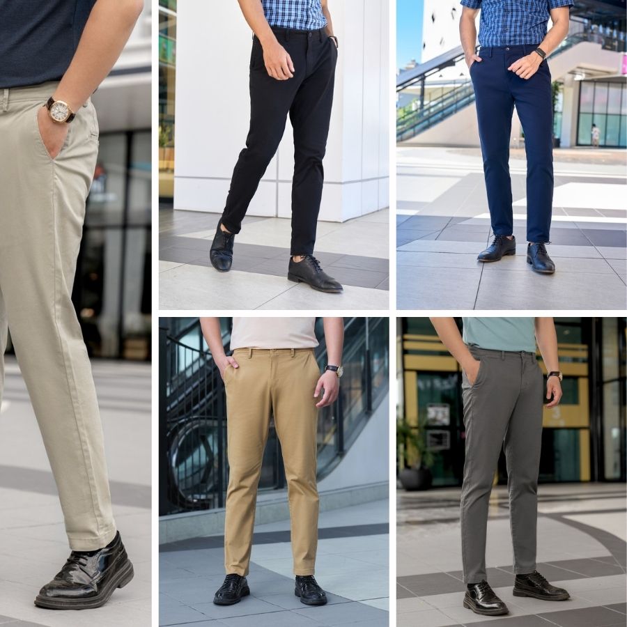 quần kaki nam dáng slim