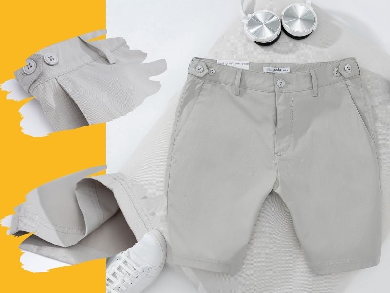 Quần Short Nam Kaki Ống Đứng Thể Thao