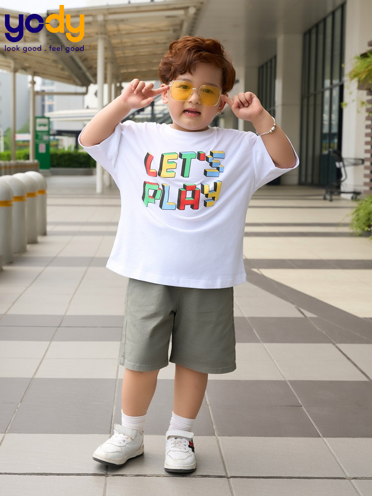 Quần short trẻ em kaki ống đứng