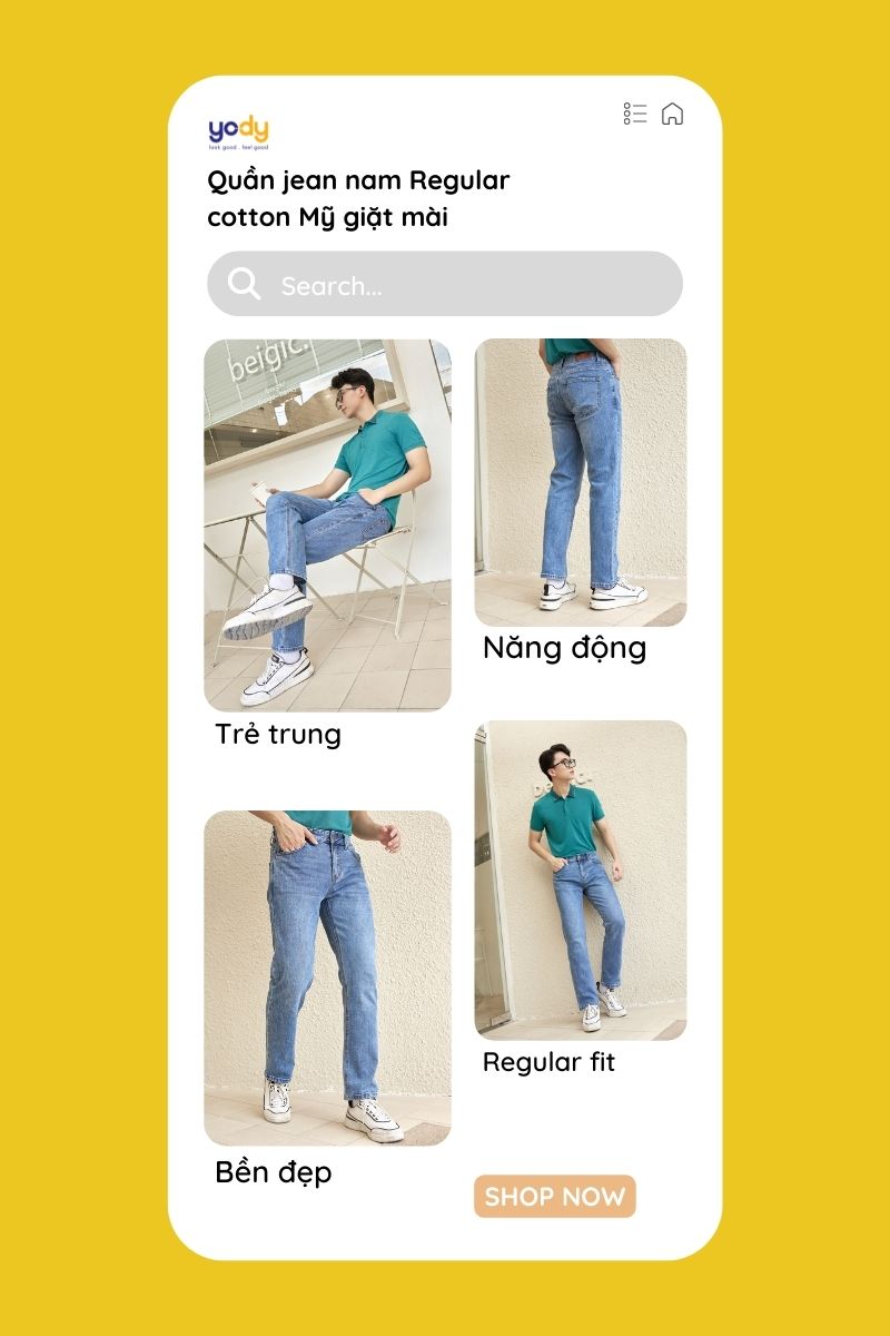 Quần jean nam vải cotton mỹ