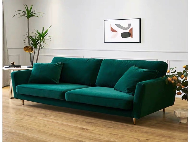 Sofa băng dài màu xanh mang đến không gian làm việc lý tưởng