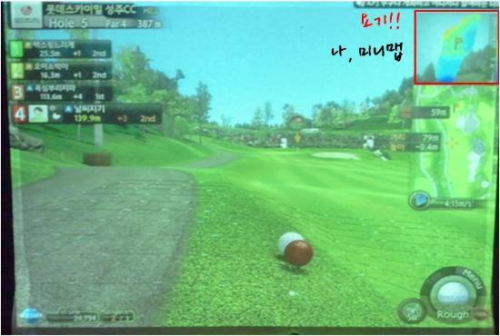 Màn hình thu nhỏ hiển thị khu vực chơi golf