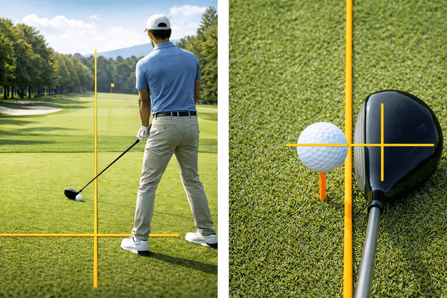 Căn chỉnh hướng đánh và mặt gậy đúng chuẩn ở tee box
