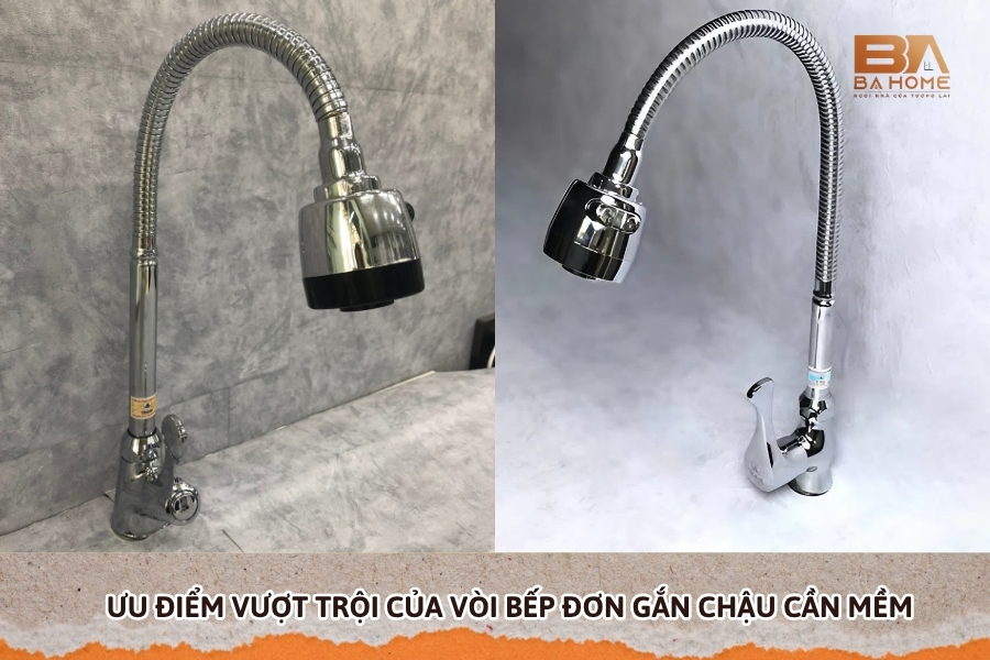 Ưu Điểm Vượt Trội Của Vòi Bếp Đơn Gắn Chậu Cần Mềm