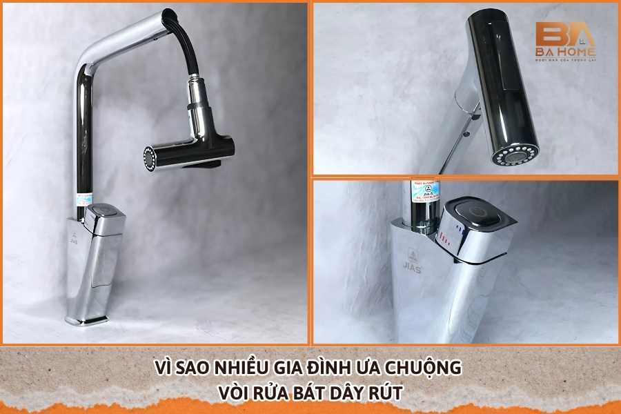 Vì Sao Nhiều Gia Đình Ưa Chuộng Vòi Rửa Bát Dây Rút