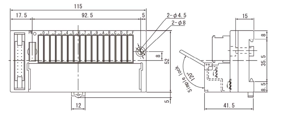 Bản vẽ kích thước module FA-TH16YRA11S