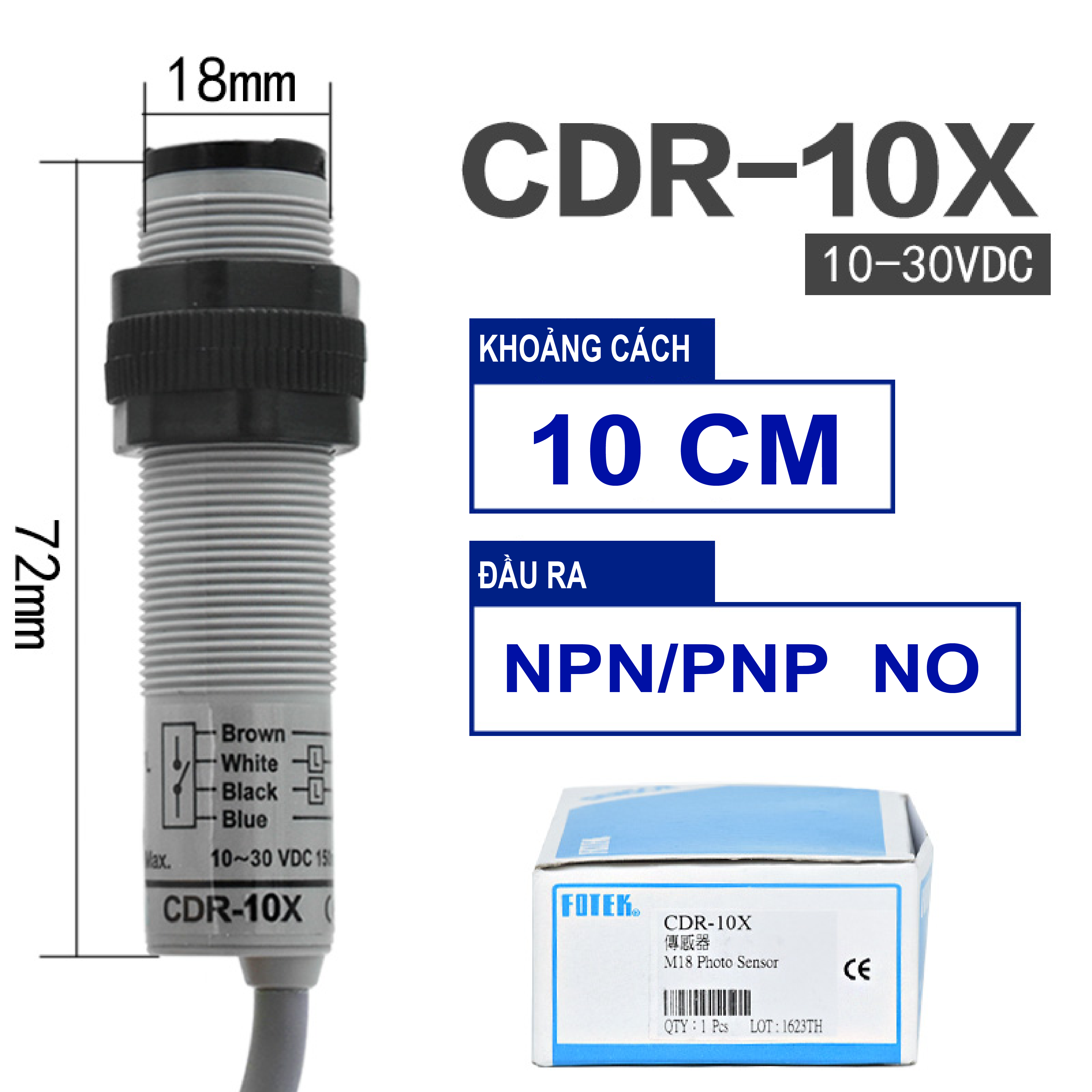 Cảm biến quang FOTEK CDR-10X