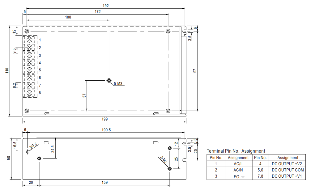 Kích thước D-120C 120W