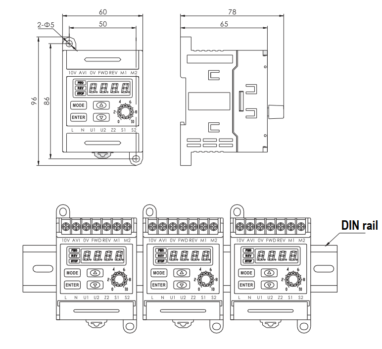 Kích thước bộ điều tốc JSCC SK200E