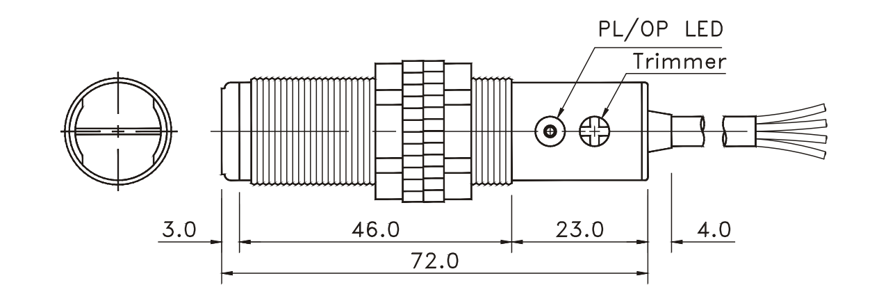 Kích thước cảm biến quang FOTEK CDR
