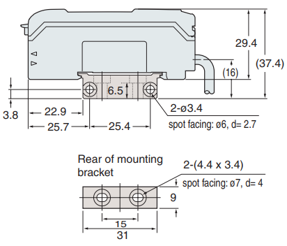 Kích thước của cảm biến sợi quang Keyence FS-V21