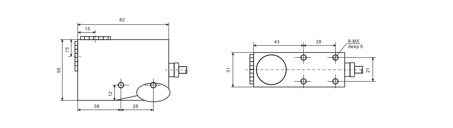 kích thước Sensor phát hiện vạch in JL-50