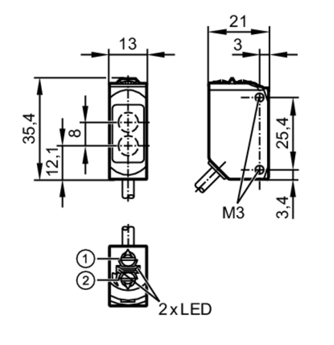 kich thuoc cảm bien quang ifm o6H200