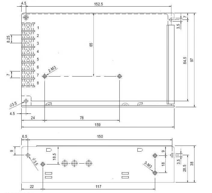 kích thước nguồn Q-60B