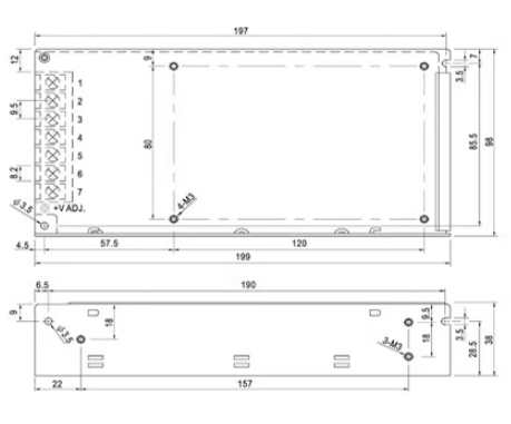 Kích thước meanwell S-120-24