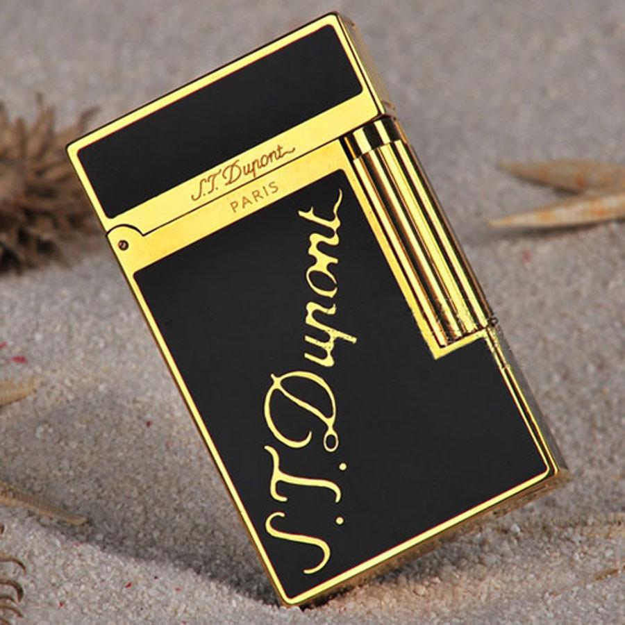 Hộp Quẹt Bật Lửa Dupont Gas Đá D66V Họa Tiết Sơn Mài In Logo Đẹp Độc Lạ - Dùng Gas Đá Cao Cấp