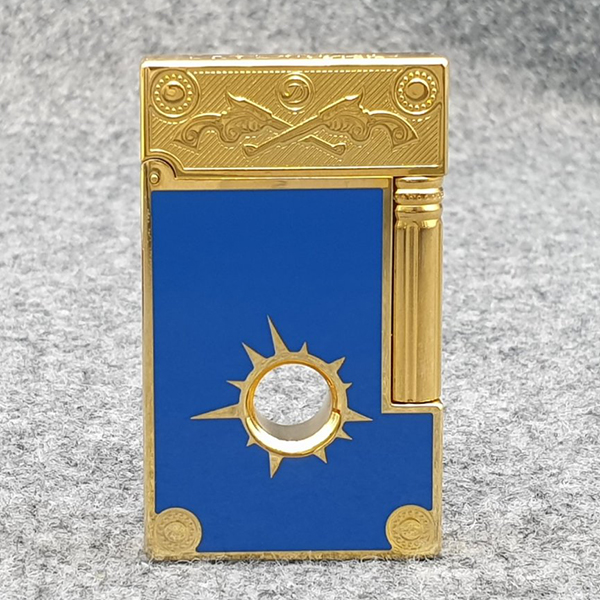 Hộp Qụet Bật Lửa Gas Dupont điệ.p viê.n 007 cao cấp D200B Màu Bạc đen Đẹp, Độc Lạ