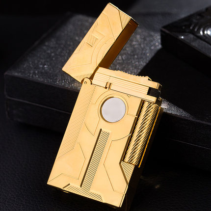 Hộp Quẹt Bật Lửa Dupont D122V Họa Tiết Vàng Nhám Kiểu Dáng Thể Thao Độc Lạ - Dùng Gas Đá Cao Cấp